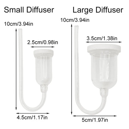 CO2 Diffuser for Aquarium Bubble Reactor CO2 System Atomizer for Fish Tank Live Plants Water Grass Grow Refiner with Suction Cup