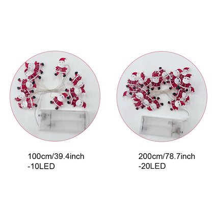 Runtowo Santa Claus Snowman LED Light String Christmas Decoration For Home Xmas Tree Ornament 2025 Navidad Gift 2026 New Year