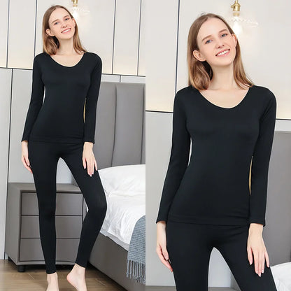 Warm Thermal Underwear Sexy Ladies Intimates Long Johns Women Shaped Sets Female Middle Collar Shaping Clothes Set Winter