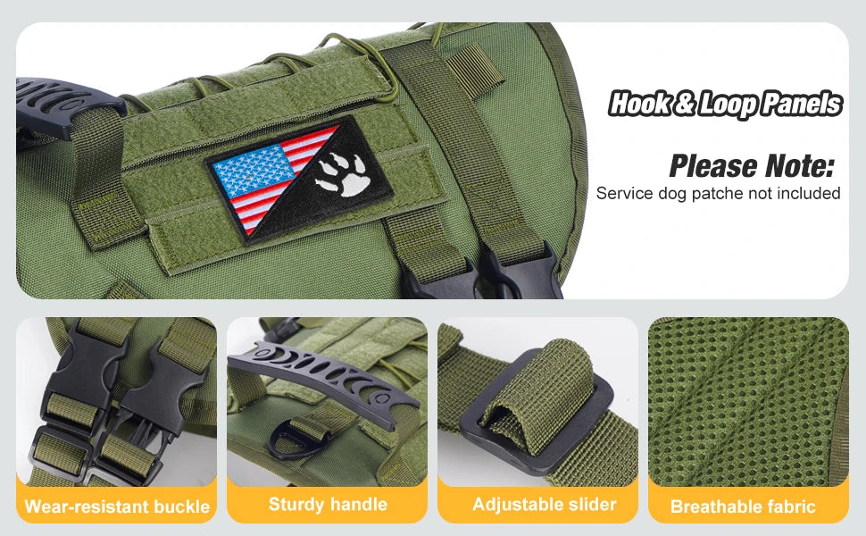 Tactical Chest Strap Large Dog Explosion proof Outdoor Anti slip Tank Top Pet Traction Dog Harness Reinforcement Loop Dog Walkin