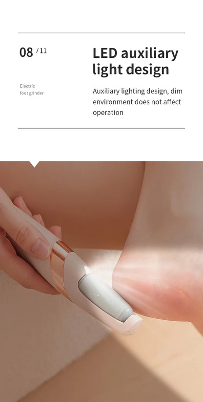 HOMEFISH Electric Foot Grinder Automatic Foot Callus Rubbing Pedicure Dead Skin Callus Remover for Foot Rechargeable Foot Beauty