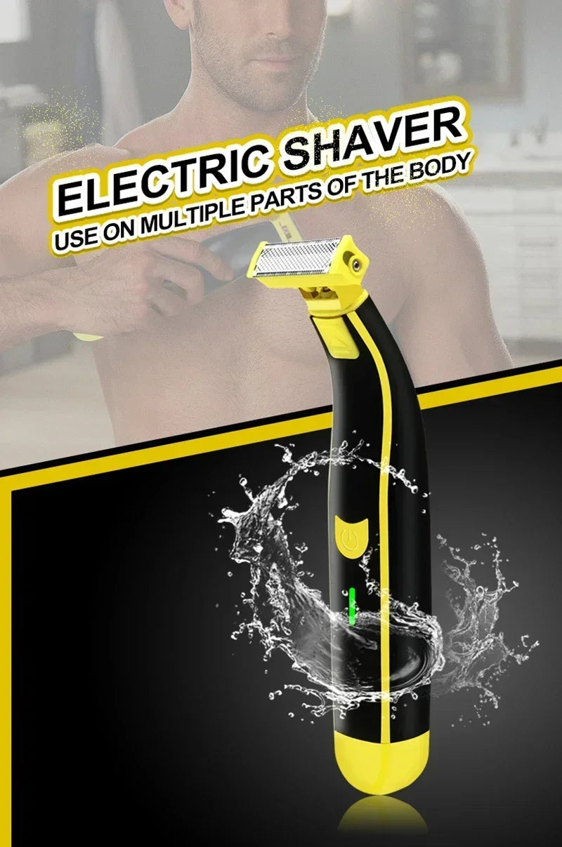 XMSJ Electric Shaver Wet and Dry Razor Double-sided Blade USB Rechargeable Portable Travel T-Shaped Hair Beard Trimmer