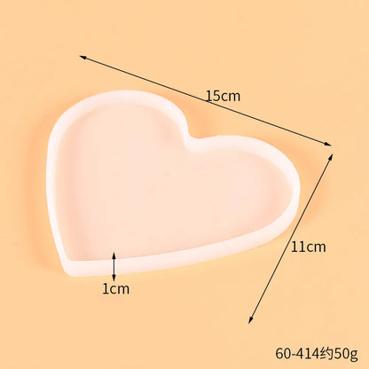 Round Square Rectangle Heart Coaster Silicone Mold Epoxy Resin Mold for DIY Jewelry Storage Base Making Cup Tray Home Decoration