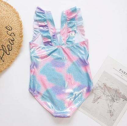 Fishscale Bandage Girls Kids Swimsuit 2026 Shell Shape Embroidery Children Girls One Piece Swimwear Beach Wear Monokini