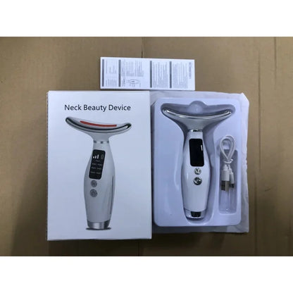 7 Color LED Facial Beauty Instrument Vibration Massage 7 Modes Face Neck Lifting Anti-Aging Wrinkle Remover For Home Use