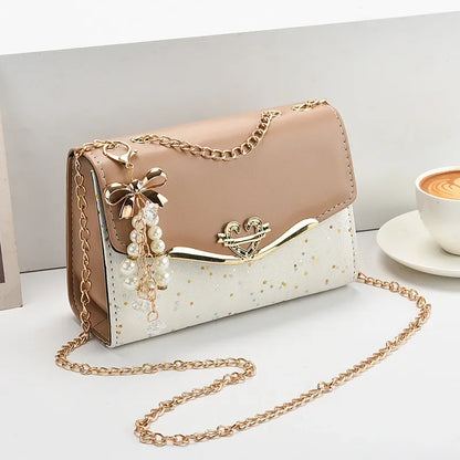 Crossbody women's bag with pendant chain Korean version ins fashion and versatile premium shoulder bag