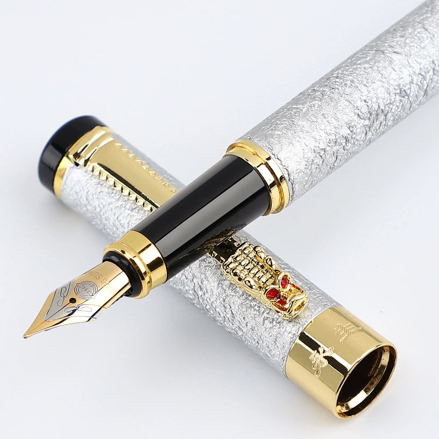 1 Pc Scrub Metal Pen, Lridium Tip Medium size 0.5mm, Office School Students for Men and Women Daily Writing Best Fountain Pen,
