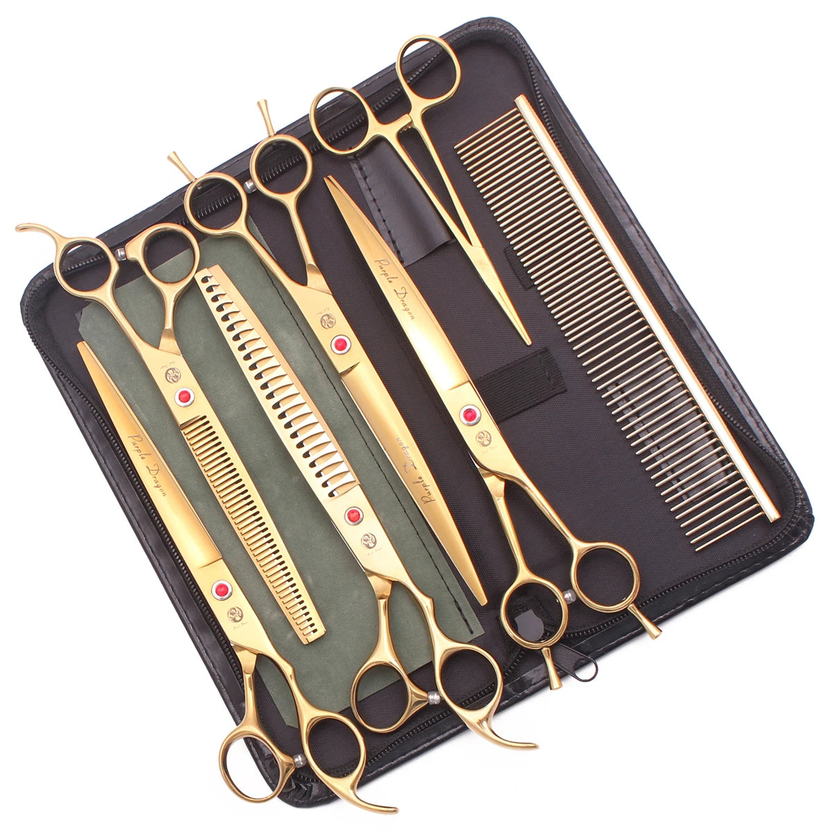 Dog Grooming Scissors Purple Dragon Stainless Gold Professional Dog Shears Scissors To Cut Dog Hair Pet Curved Shears Z3005A