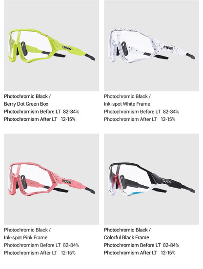 SCVCN Photochromic Cycling Sunglasses Outdoor Sports Running Drving Glasses Road MTB Bicycle Goggles  UV400 Safety Bike Eyewear