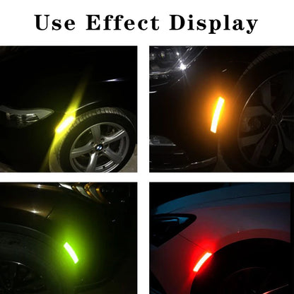 2pcs/set Car Reflective Safety Strip Stickers Car Wheel Eyebrow Reflective Sticker Reflective Warning Safety Tape