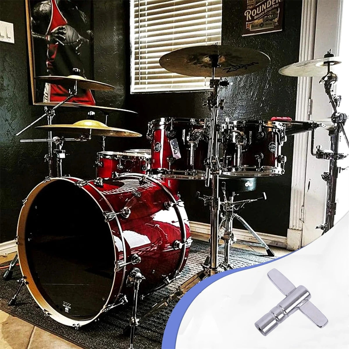 1PCS 5.5mm Universal Metal Standard Drum Keys – Durable Tuning Tool for Drummers, Essential Percussion Replacement Accessories
