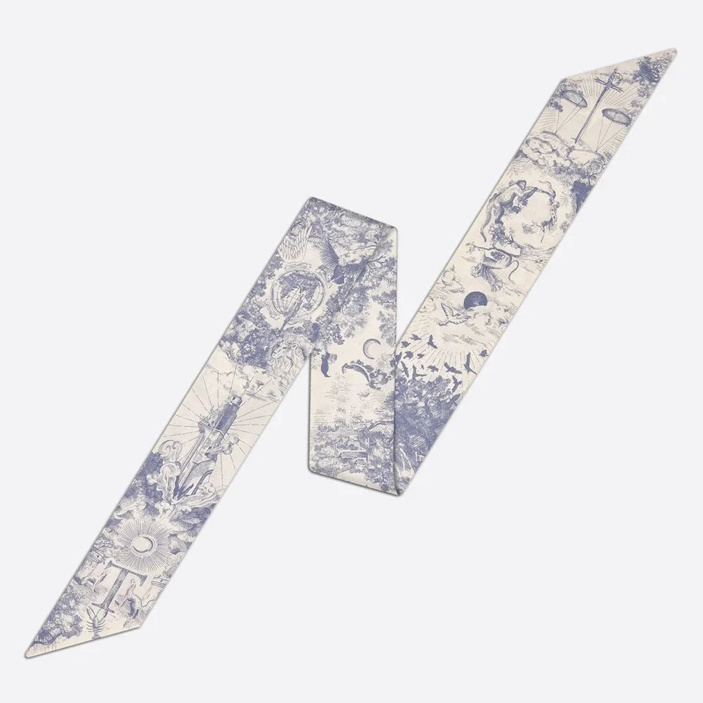 26 Letters Tarot Constellation Bag Scarf Twill Silk Scarves Women New Neckerchief Hair Headbands