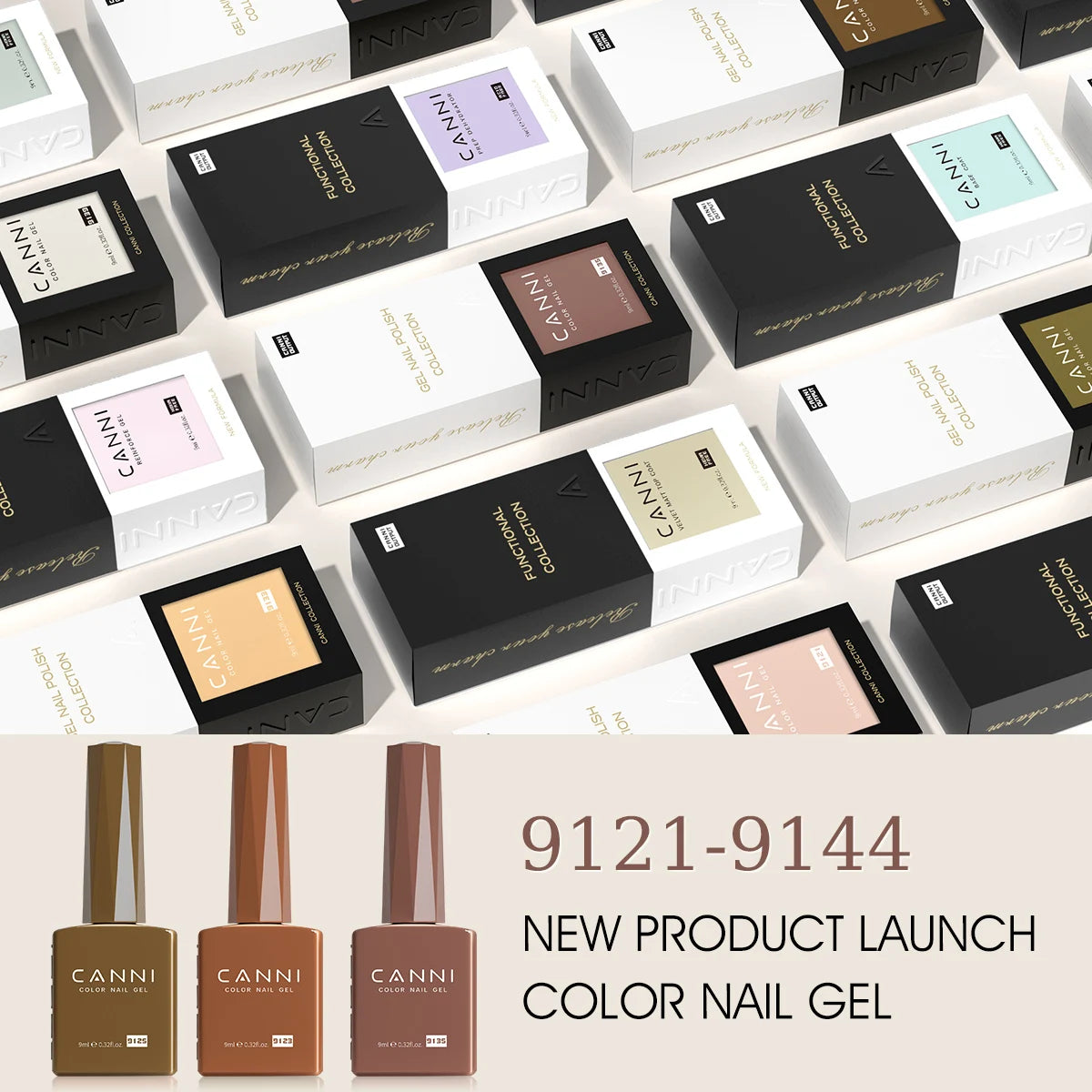 CANNI 9ml Hema TPO Free Nail Gel Polish Red Colors Nude Pink Brown Colors Off LED Nail Gel Manicure Kit DIY at Home Salon