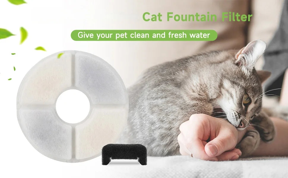 Replacement Activated Carbon Filter set 4/8/12pcs for Cat Water Drinking Fountain Replaced Filters Flower Pet Dog Round Fountain