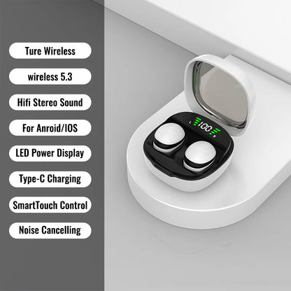 Mini Invisible Earphones Bluetooth 5.3 Headphones HiFi Stereo Wireless Headsets Noise Reduction Earbuds for Xiaomi Huawei