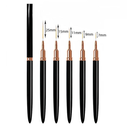 Professional Nail Art Liner Brushes Set 5pcs, Ultra Fine Tip for Detailed Striping, Drawing & Nail Design, Easy to Use DIY Manic