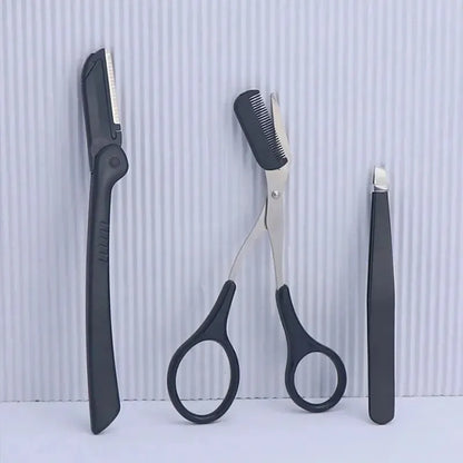 1/3pcs stainless steel eyebrow clip comb Scissors Eyebrow trimmer Eyebrow trimmer tool Women's beauty tools eyebrow tweezers