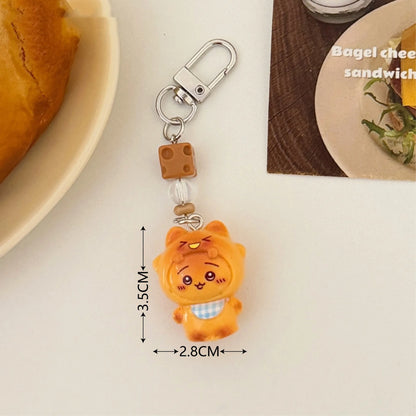 1/3 Pcs  Chiikawa 3D Cartoon Keychain Cute And Funny Bib Pendant Backpack Small Pendant