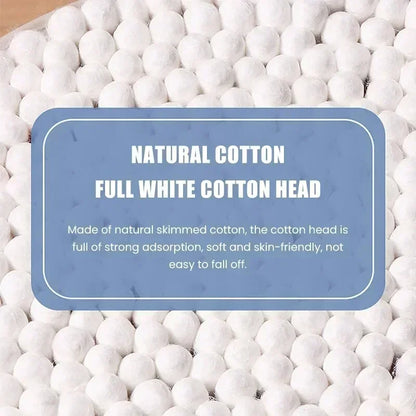 100/300/500 Pcs Cotton Swabs with Wooden Sticks, Bamboo Cotton Swabs Double Round Tips, Biodegradable Cotton Buds
