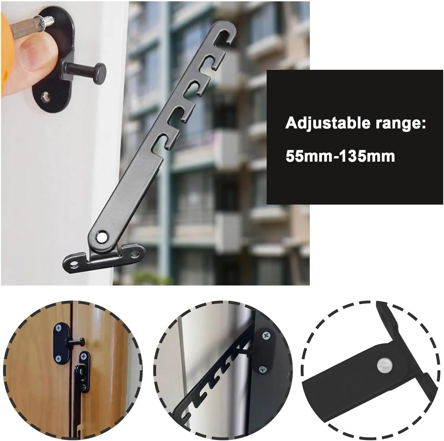 Window Locks Child Safety Window Support Hook Latches Adjustable Limiter Latch Security Bars Flat Cats Child Door Stay Open