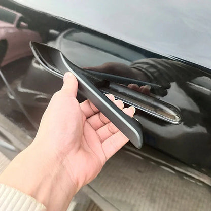 4pcs Set of Black Carbon Fiber Door Handle Covers for Tesla Model 3 & Y - Scratch-Resistant  Tape Polished Finish Amagi