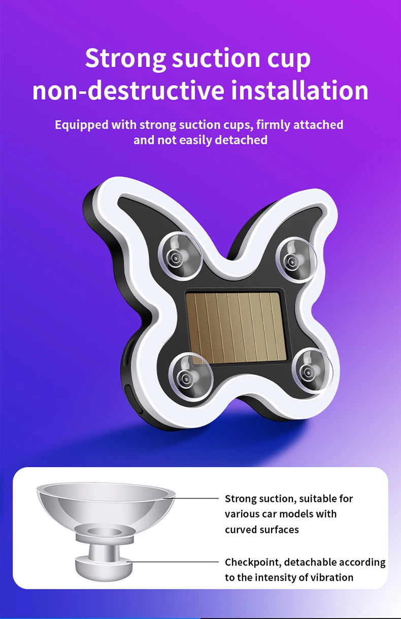 Universal Solar Atmosphere Light Heart-shaped Dynamic Gradient LED Fit Car Interior Ambient Light Decoration Accessory RGB