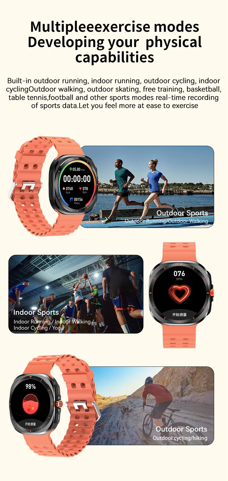 G.L Wear 2025 New Smartwatch for Men Heart Rate Monitoring Bluetooth Calling Fitness Tracking Pedometer Men's Smartwatch
