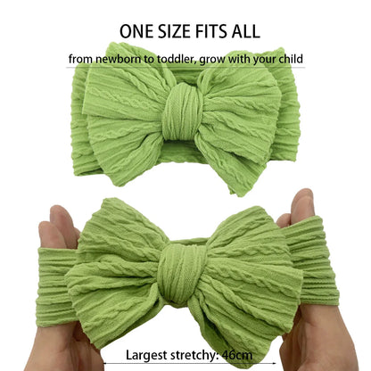 Solid Cable Bows Baby Headbands for Child Nylon Layers Kids Elastic Hairbands Headwraps Newborn Boys Girls Hair Accessories