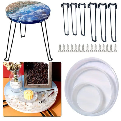 Large Round Tray UV Resin Mold Crystal Desk Silicone Mold DIY River Table Mold Fruit Disc Tea Plate Coaster Making Mold Tools