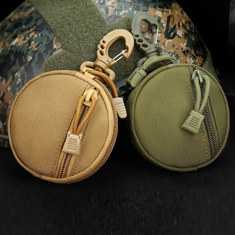 1000D New Outdoor Casual Men Coin Wallet Portable Mini Money Coin Pouch Keys Holder Waist Bag Round Small Case Zipper Wallet
