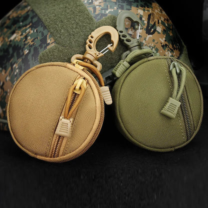 1000D New Outdoor Casual Men Coin Wallet Portable Mini Money Coin Pouch Keys Holder Waist Bag Round Small Case Zipper Wallet