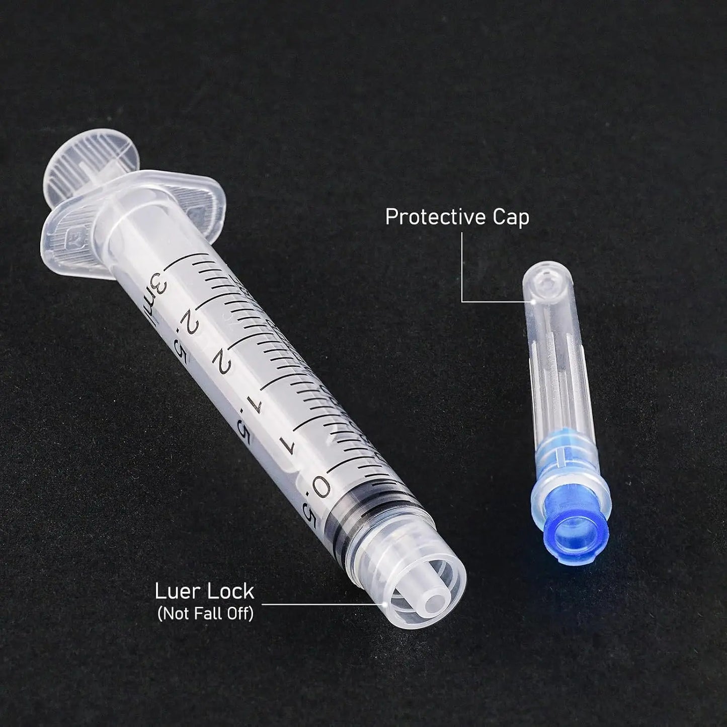 3ml Disposable Luer Lock Syringe, Suitable for Pets and Farm Animals, Industrial Use, Laboratory Dispensing, and Manual Applications