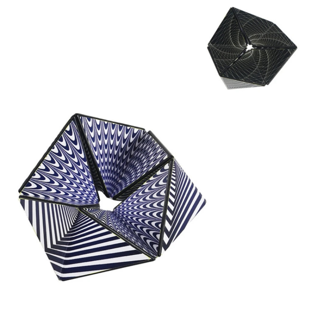Infinite Flip 3D Geometric Stress Relief Cube Magnetic Fold Visual Illusion Transform Fidget Gadget Office Desktop Anxiety