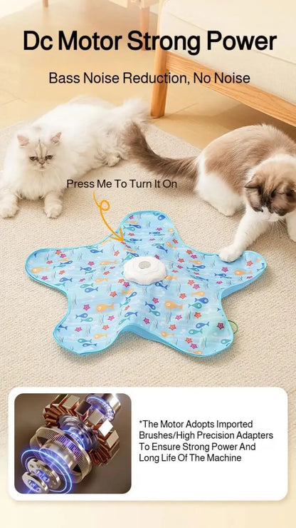 Cat Toys Interactive Hide and Seek Cat Toy with Mouse Squeaky Motion Activated Moving Concealed Feathers Kitten Teaser Toy