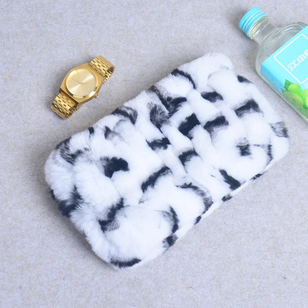 Women Handmade Stretch 100% Real Rabbit Fur Scarf Knit Genuine Rex Rabbit Fur Headbands Girls Natural Rabbit Fur Ring Scarves