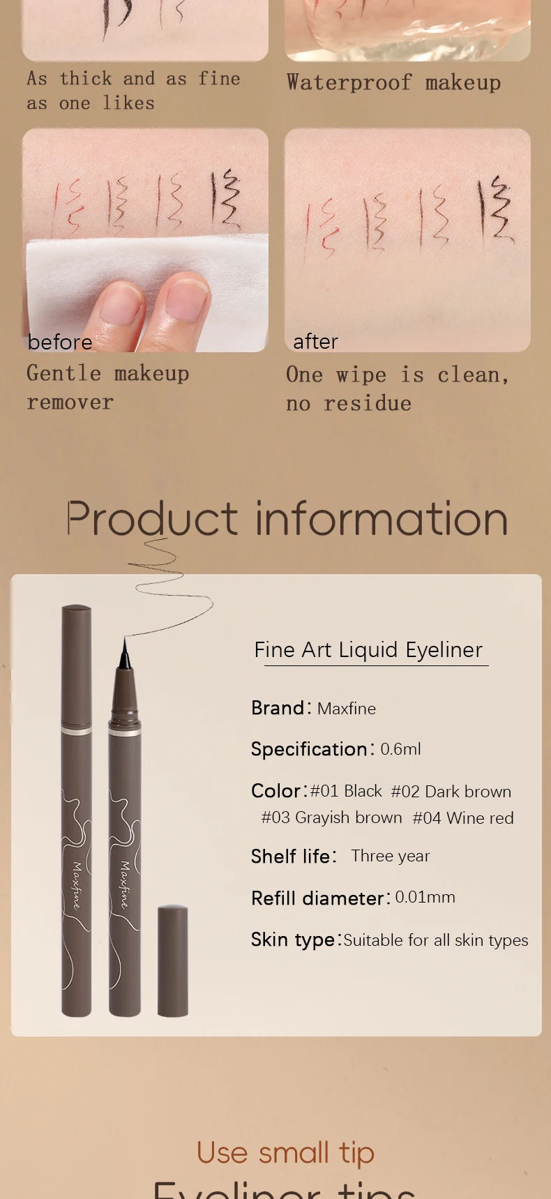 Smooth Very Fine Eyeliner Pen Longacting Quickdrying Waterproof Eyeliner Pen Suitable For Beginners Girls Holiday Gifts