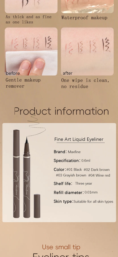 Smooth Very Fine Eyeliner Pen Longacting Quickdrying Waterproof Eyeliner Pen Suitable For Beginners Girls Holiday Gifts