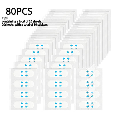 80pcs Invisible V Face Lifting Patches Facial Slimming Firming Stickers for Forehead, Neck & Chin