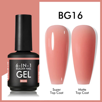 CHUNSHU TPO Free 6 IN 1 Extension UV Gel Polish In A Bottle Builder Nail Gel Rubber Base Coat Semi Permanent Nails Art 15ML