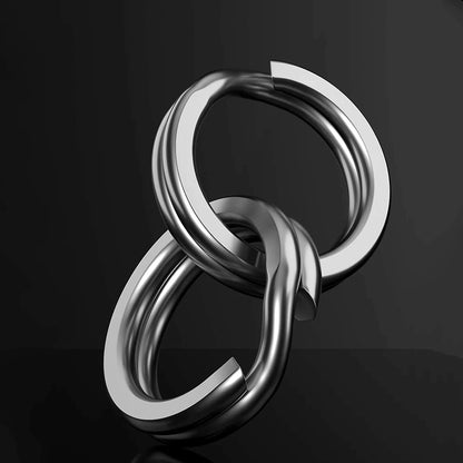 9KM 30Pcs Black Fishing Split Rings Stainless Steel Lure Rings Saltwater Terminal Tackles Connectors