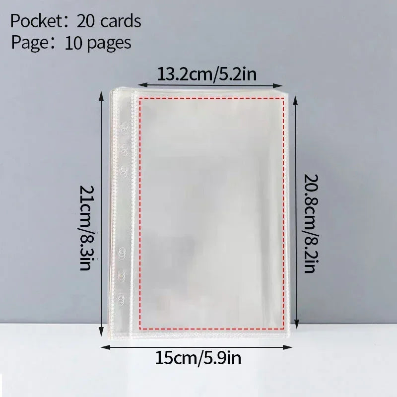 A5 Kpop Photocard Holder Binding Photo Cards Holder in Polaroid Album Book 3 Inches Heart Photo Card School Stationery Binder