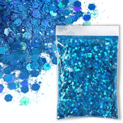 50g Chunky Glitter Holographic Laser Flakes Nail Glitter Powder For Jewelry Making Diy Resin Art Craft Fine Iridescent Sequins