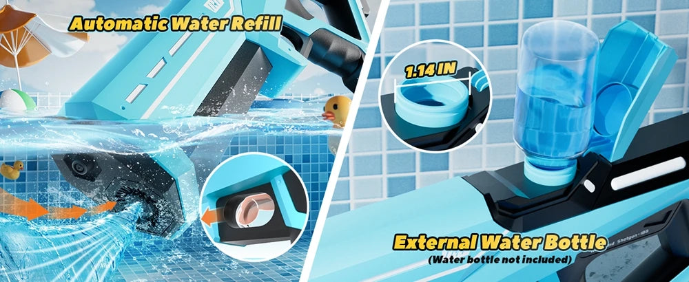 Electric Water Gun Toy for Adults Powerful Automatic Suction Water Blaster Summer Gift Beach Pool Garden Game Outdoor Fun Toy