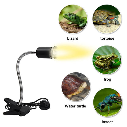 Reptile Heat Lamp 50W UVA UVB Light Rotatable Basking Spot Light Simulated Sunlight For Turtle Lizard Dimmable Heating Lamp
