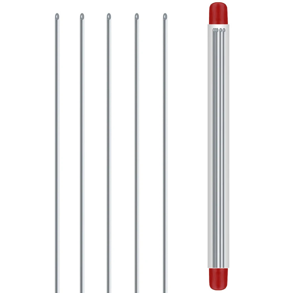 5-20Pcs Earthworm Hooking Needle Stainless Steel Earthworm Gas Needle Portable Hollow Fishing Worm Penetrating Driller Fish Tool