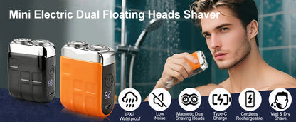 Electric Shaver Man Mini Electric Razor for Men Portable Men's Shaving Machine Rechargeable Men Beard Trimmer Dual Blade Razor