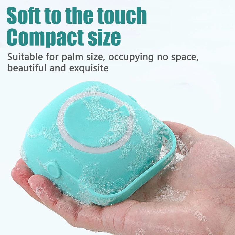 Dog Bathing Brush Pet Massage Brush Shampoo Dispenser Soft Silicone Brush Rubber Bristle for Dogs and Cats Shower Grooming Tool