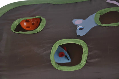 Cat Toy Folding Nine Hole Cloth Tunnel Plush Mouse Cat Grab Ball Bell Fun Decompression Convenient Storage of Pet Supplies