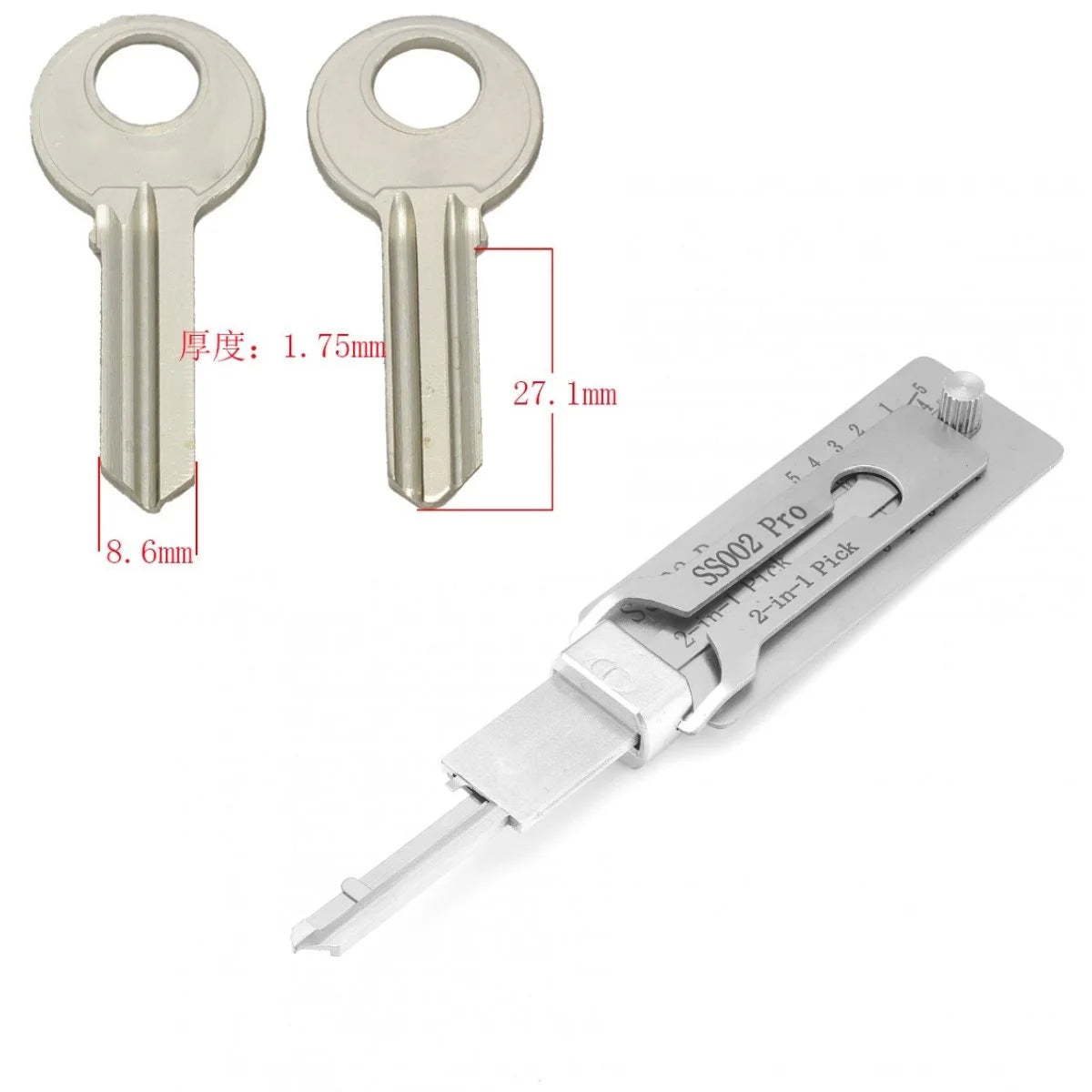 SS001 SS002 SS003 2 In 1 Lock Key Precision Hook And Pick Set Pick-up Kits Door Lock Unlocking Engineering