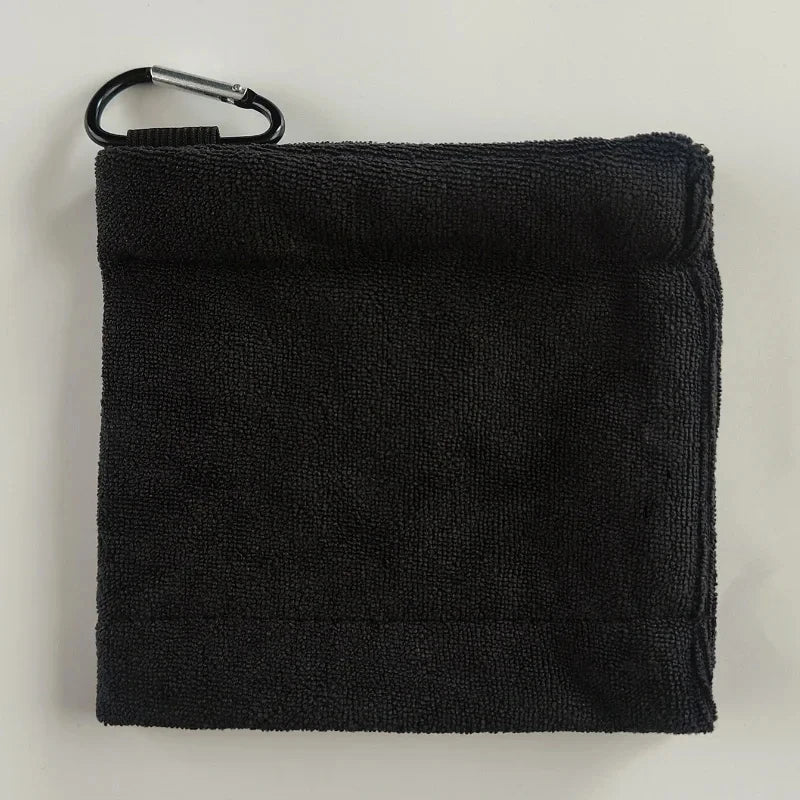 14*14cm Golf Towel High Water Absorption with Carabiner Hook Sweat-Absorbent Wiping Cloth for Cleaning Club